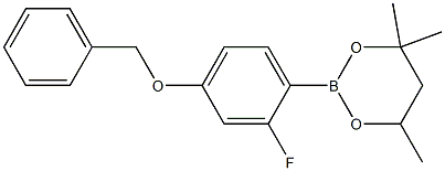 2-(4-Benzyloxy-2-fluorophenyl)-4,4,6-trimethyl-1,3,2-dioxaborinane Structure