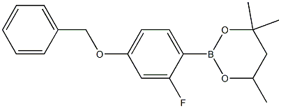 2-(4-Benzyloxy-2-fluorophenyl)-4,4,6-trimethyl-1,3,2-dioxaborinane 구조식 이미지