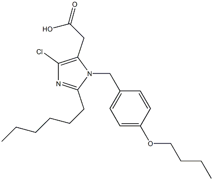 4-Chloro-2-hexyl-1-(4-butoxybenzyl)-1H-imidazole-5-acetic acid 구조식 이미지