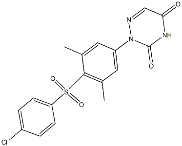 2-[4-[(p-Chlorophenyl)sulfonyl]-3,5-dimethylphenyl]-1,2,4-triazine-3,5(2H,4H)-dione 구조식 이미지