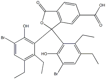 1,1-Bis(5-bromo-2,3-diethyl-6-hydroxyphenyl)-1,3-dihydro-3-oxoisobenzofuran-6-carboxylic acid 구조식 이미지