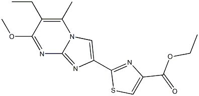 2-(6-Ethyl-7-methoxy-5-methylimidazo[1,2-a]pyrimidin-2-yl)thiazole-4-carboxylic acid ethyl ester 구조식 이미지