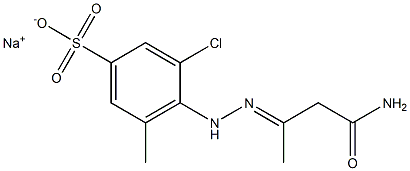 4-[N'-(2-Carbamoyl-1-methylethylidene)hydrazino]-3-chloro-5-methylbenzenesulfonic acid sodium salt Structure