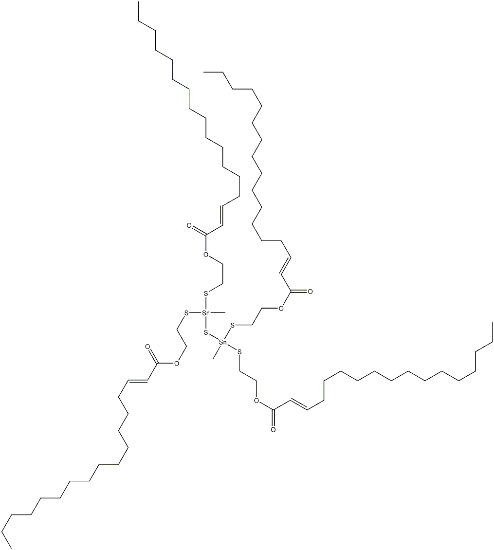 Bis[methylbis[[2-(1-hexadecenylcarbonyloxy)ethyl]thio]stannyl] sulfide Structure