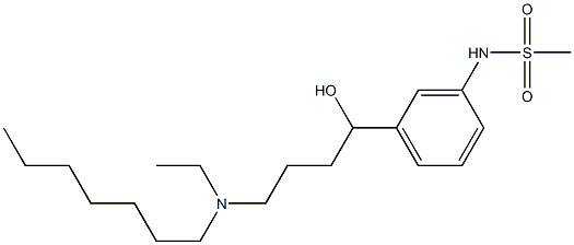 4-(N-Ethylheptylamino)-1-(3-methylsulfonylaminophenyl)-1-butanol Structure