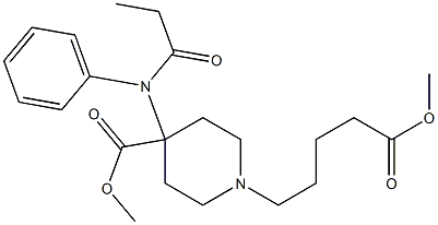 4-Methoxycarbonyl-4-(N-phenyl-N-propanoylamino)piperidine-1-valeric acid methyl ester 구조식 이미지