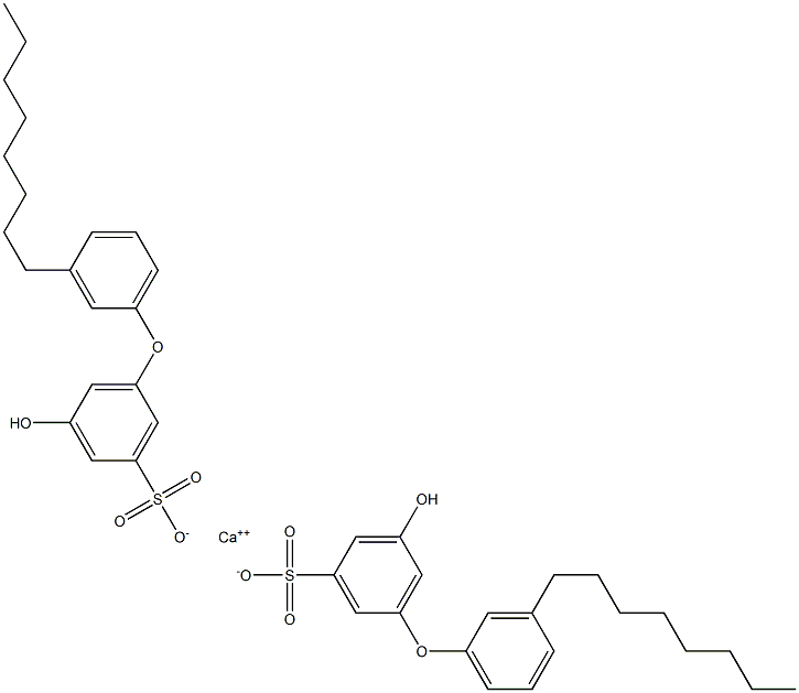 Bis(5-hydroxy-3'-octyl[oxybisbenzene]-3-sulfonic acid)calcium salt 구조식 이미지