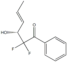 (3R,4E)-2,2-Difluoro-3-hydroxy-1-phenyl-4-hexen-1-one 구조식 이미지