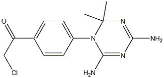 2,4-Diamino-6,6-dimethyl-5,6-dihydro-5-(4-chloroacetylphenyl)-1,3,5-triazine Structure