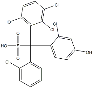 (2-Chlorophenyl)(2-chloro-4-hydroxyphenyl)(2,3-dichloro-6-hydroxyphenyl)methanesulfonic acid 구조식 이미지