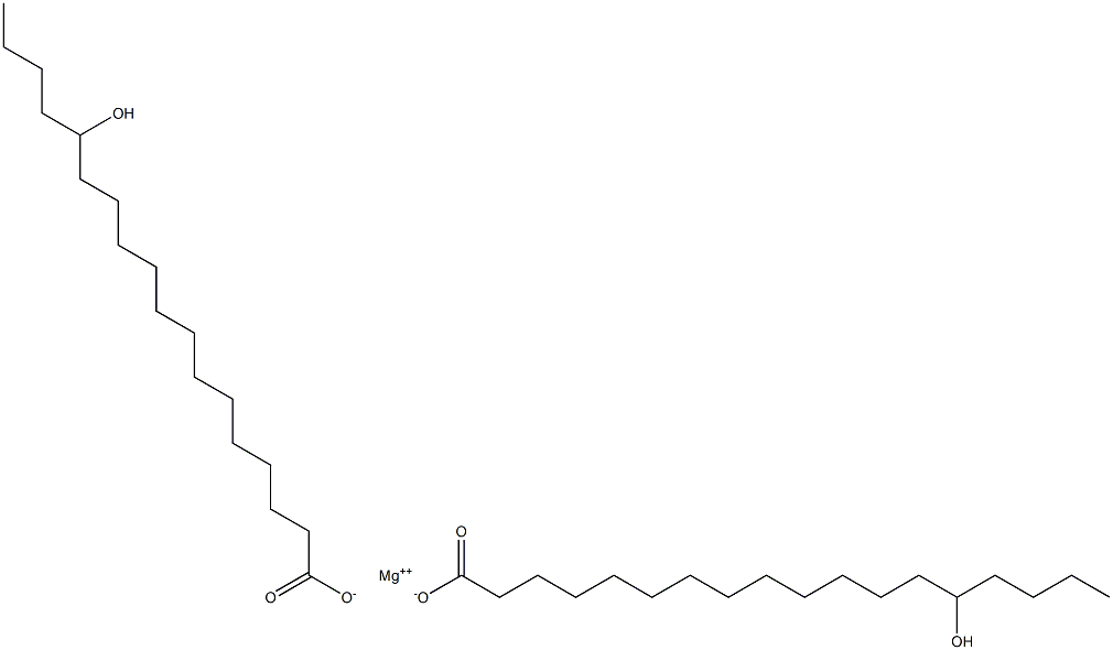 Bis(14-hydroxyoctadecanoic acid)magnesium salt Structure