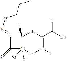 7-[(Z)-Propoxyimino]-3-methyl-4-carboxycepham-3-ene 1,1-dioxide 구조식 이미지