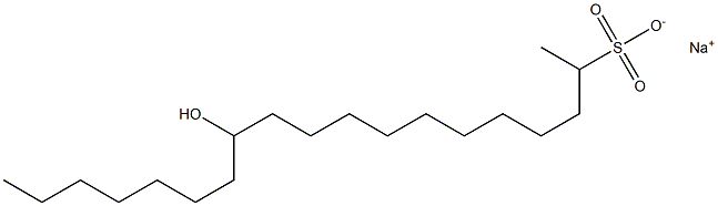 12-Hydroxynonadecane-2-sulfonic acid sodium salt Structure