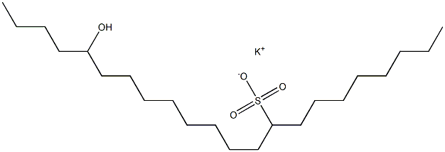 18-Hydroxydocosane-9-sulfonic acid potassium salt 구조식 이미지