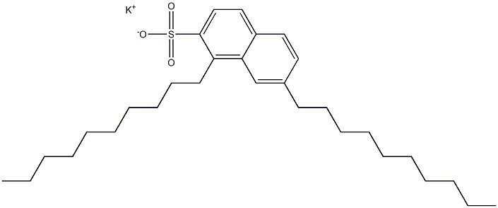 1,7-Didecyl-2-naphthalenesulfonic acid potassium salt Structure