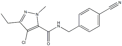 4-Chloro-5-ethyl-2-methyl-N-[4-cyanobenzyl]-2H-pyrazole-3-carboxamide Structure