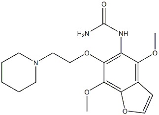 [4,7-Dimethoxy-6-(2-piperidinoethoxy)benzofuran-5-yl]urea Structure