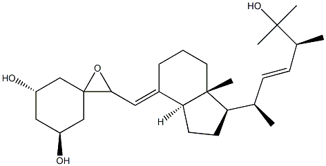 (5S,7S)-2-(((1R,3aS,7aR,E)-1-((2R,5S,E)-6-hydroxy-5,6-dimethylhept-3-en-2-yl)-7a-methyloctahydro-4H-inden-4-ylidene)methyl)-1-oxaspiro[2.5]octane-5,7-diol Structure