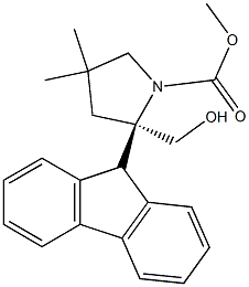 (R)-(9H-fluoren-9-yl)methyl 2-(hydroxymethyl)-4,4-dimethylpyrrolidine-1-carboxylate Structure