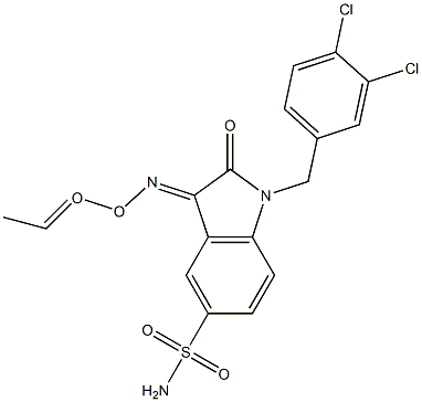 5-Aminosulfonyl-1-(3,4-dichlorobenzyl)isatin 3-(O-Acetyl)oxime 구조식 이미지