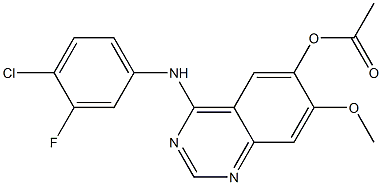 Acetic acid 4-(4-chloro-3-fluoro-phenylamino)-7-methoxy-quinazolin-6-yl ester Structure