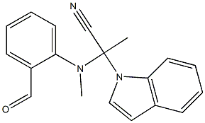 [N-methyl-N-(indolyl-cyanoethyl)]aminobenzaldehyde Structure