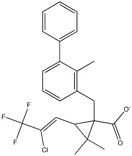 2-methylbiphenyl-3-ylmethyl-3-(2-chloro-3,3,3-trifluoroprop-1-enyl)-2,2-dimethylcyclopropanecarboxylate 구조식 이미지