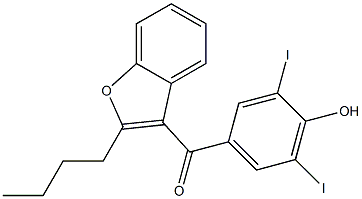 2-butyl-3-(3,5-diiodo-4-hydroxybenzoyl)benzofuran 구조식 이미지