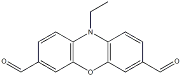 10-Ethyl-3,7-diformyl-phenoxazine 구조식 이미지