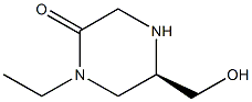 (R)-1-ETHYL-5-(HYDROXYMETHYL)PIPERAZIN-2-ONE 구조식 이미지