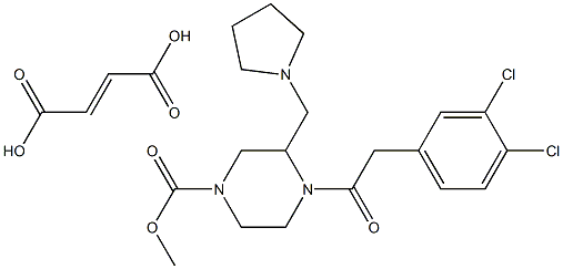 4-[(3,4-dichlorophenyl)acetyl]-3-(1-pyrrolidinylmethyl)-1-piperazinecarboxylic acid methyl ester fumarate salt Structure