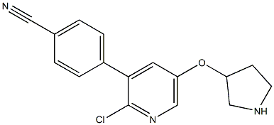 2-chloro-3-(4-cyanophenyl)-5-((3-pyrrolidinyl)oxy)pyridine 구조식 이미지