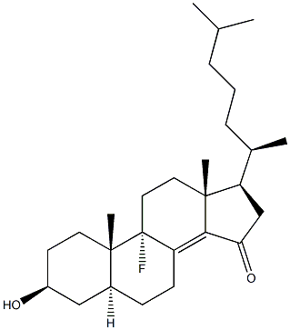 9 alpha-fluoro-5 alpha-cholest-8(14)-en-3 beta-ol-15-one 구조식 이미지
