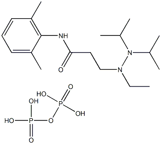 3-(diisopropylaminoethylamino)-2',6'-dimethylpropionanilide, diphosphoric acid 구조식 이미지
