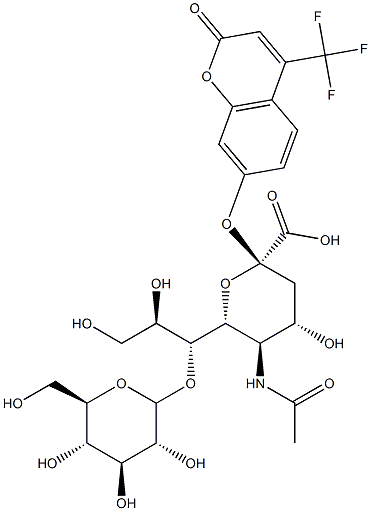4-trifluoromethylumbelliferyl-N-acetylneuraminic acid glycoside Structure