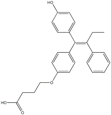 4-(1-(p-hydroxyphenyl)-2-phenyl-1-butenyl)phenoxy-n-butanoic acid Structure