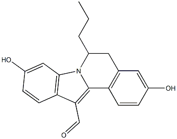 12-formyl-5,6-dihydro-3,9-dihydroxy-6-propylindolo(2,1-a)isoquinoline 구조식 이미지