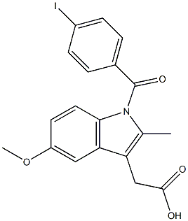 1-(4-iodobenzoyl)-5-methoxy-2-methyl-3-indoleacetic acid Structure