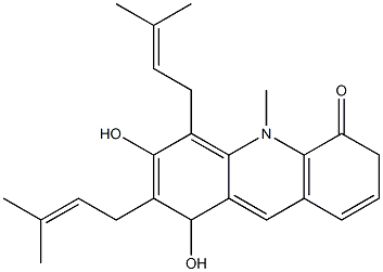 1,3-DIHYDROXY-10-METHYL-2,4-DIPRENYLACRIDONE 구조식 이미지