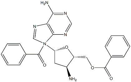 3'-Amino-N4-benzoyl-5'-O-benzoyl-2',3'-dideoxyadenosine 구조식 이미지