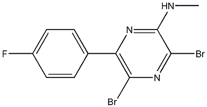 3,5-DIBROMO-6-(4-FLUOROPHENYL)-N-METHYLPYRAZIN-2-AMINE Structure