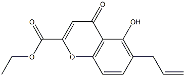 ethyl 6-allyl-5-hydroxy-4-oxo-4H-chromene-2-carboxylate Structure