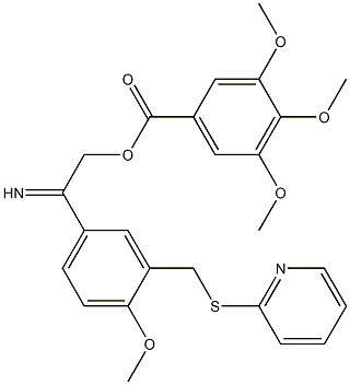 2-[(2-methoxy-5-{[(3,4,5-trimethoxybenzoyl)oxy]ethanimidoyl}benzyl)thio]pyridine 구조식 이미지