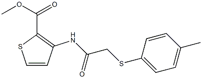 methyl 3-({2-[(4-methylphenyl)thio]acetyl}amino)thiophene-2-carboxylate Structure