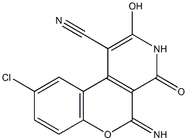 9-chloro-2-hydroxy-5-imino-4-oxo-3,5-dihydro-4H-chromeno[3,4-c]pyridine-1-carbonitrile Structure