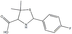 2-(4-fluorophenyl)-5,5-dimethyl-1,3-thiazolane-4-carboxylic acid 구조식 이미지