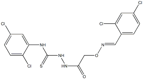 N1-(2,5-dichlorophenyl)-2-(2-{[(2,4-dichlorobenzylidene)amino]oxy}acetyl)hydrazine-1-carbothioamide 구조식 이미지