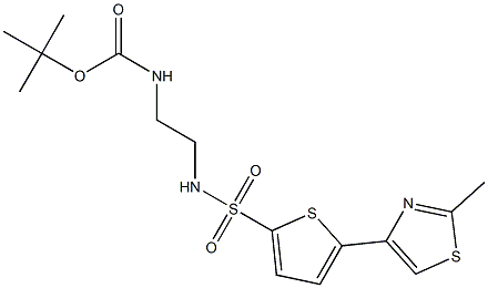 tert-butyl N-[2-({[5-(2-methyl-1,3-thiazol-4-yl)-2-thienyl]sulfonyl}amino)ethyl]carbamate Structure