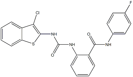 2-({[(3-chloro-1-benzothiophen-2-yl)amino]carbonyl}amino)-N-(4-fluorophenyl)benzamide Structure