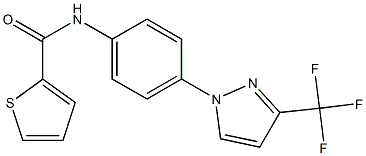 N2-{4-[3-(trifluoromethyl)-1H-pyrazol-1-yl]phenyl}thiophene-2-carboxamide 구조식 이미지